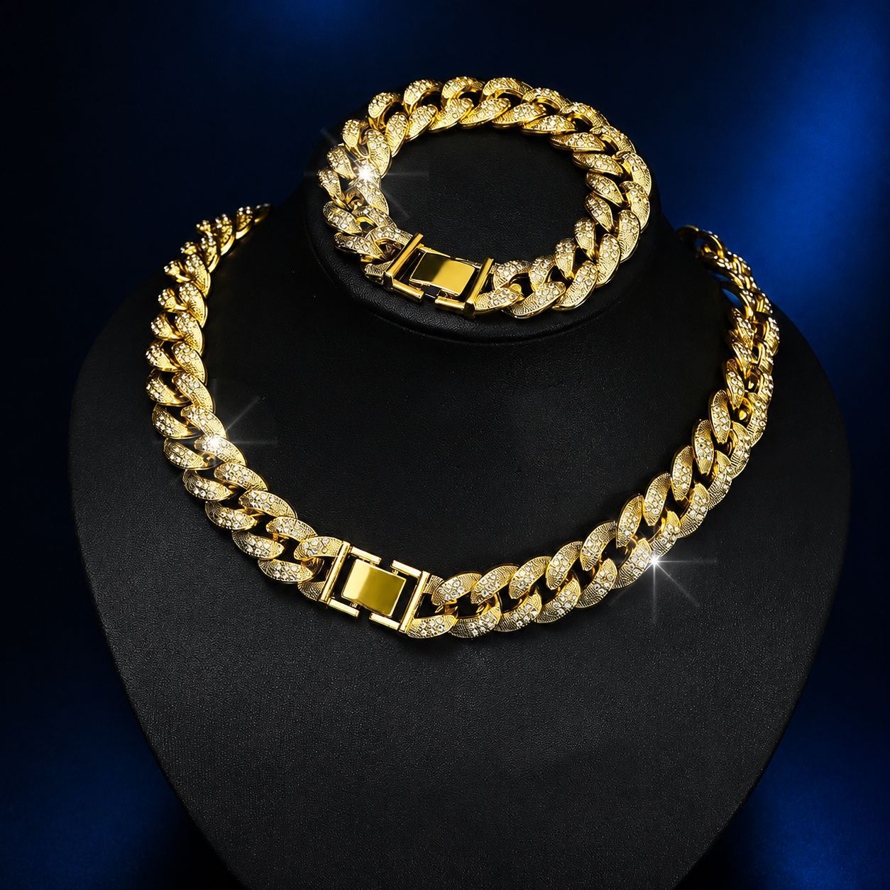 Nuevo producto transfronterizo: Collar cubano de aleación de burbujas de 16 mm, estilo hip-hop europeo y americano, personalidad, moda sencilla, collar para hombre, venta al por mayor.