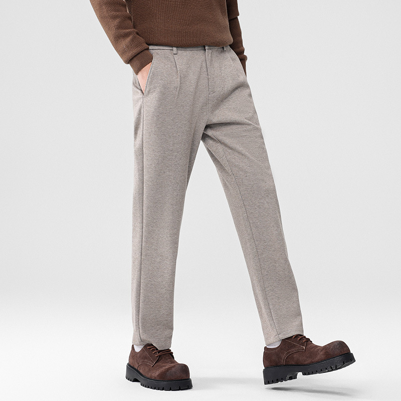 26 Winter Men's Thickened Casual Pants Student Korean Style Faux Wool Straight Pants Anti-Pilling Elastic Waist Long Trousers 26 Winter Men's Thickened Casual Pants Student Korean Style Faux Wool Straight Pants Anti-Pilling Elastic Waist Long Trousers