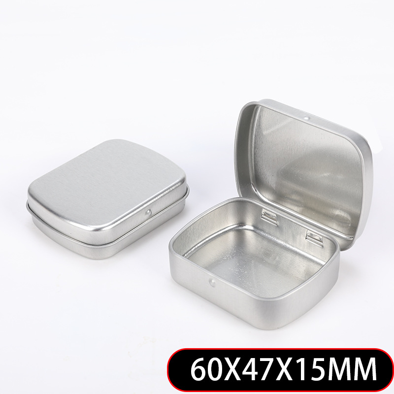 Caja Metálica Pequeña con Bisagra de Hojalata, Frostado, para Embalaje Universal