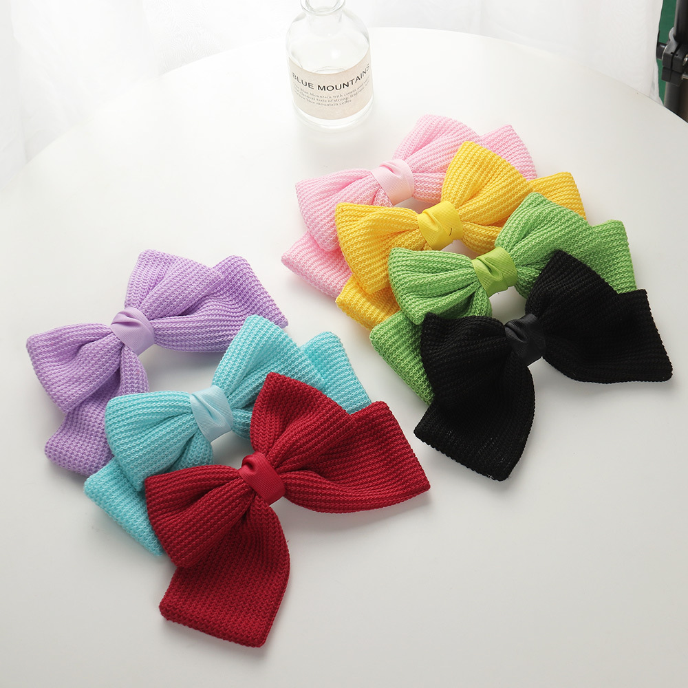 Wholesale Jewelry Cute Knit Bow Spring Hairpin Nihaojewelry display picture 14