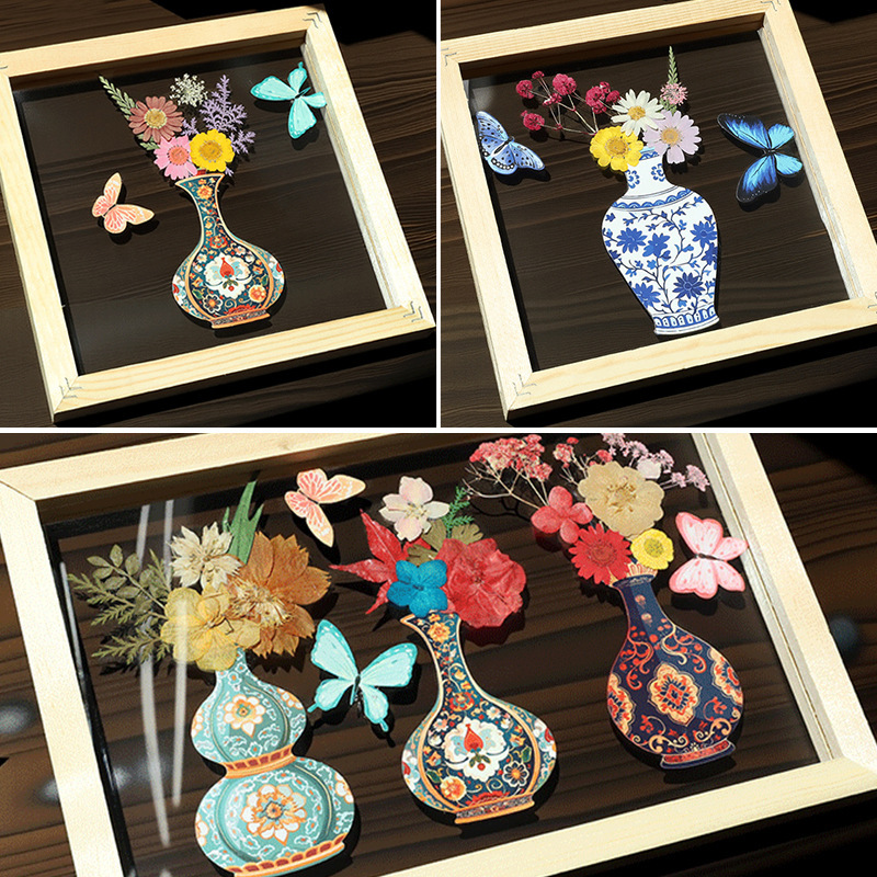 珐琅工艺相框客厅摆件DIY插花家居装饰儿童的生日礼物玩具团建|undefined