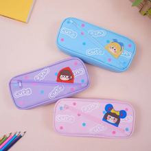 韩版新款儿童卡通可爱女孩笔袋大容量双层牛津布铅笔袋文化用品