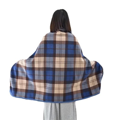 Cross-border multifunctional double-layer thick fleece shawl blanket casual office blanket women's buckle warm shawl blanket
