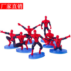 ネットレッドスパイダーマンのケーキの装飾の置物の子供の男の子の漫画のおもちゃの誕生日の焙煎の部品のプラグインのデザート台