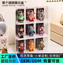 现货盲盒展示盒单个手办收纳盒娃娃泡泡玛特展示盒亚克力盒子