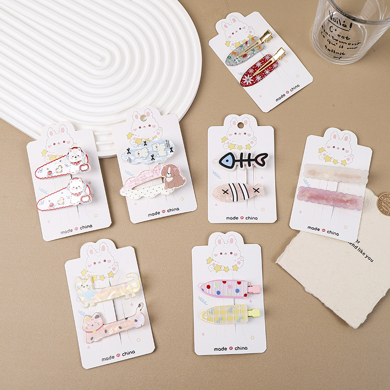 可爱头饰侧边夹少女新款夹子发夹儿童彩色甜美小狗发卡刘海女