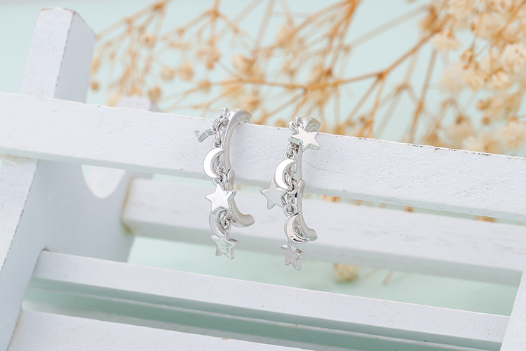 Copper Material Geometric Pattern Korea Simple Fashion Personality Star Earrings