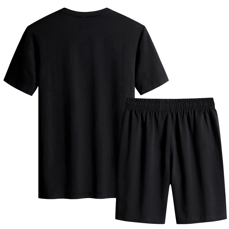 Trajes deportivos de algodón de verano para hombres delgados de mediana edad, trajes de verano para correr, trajes casuales, trajes deportivos sueltos para hombres