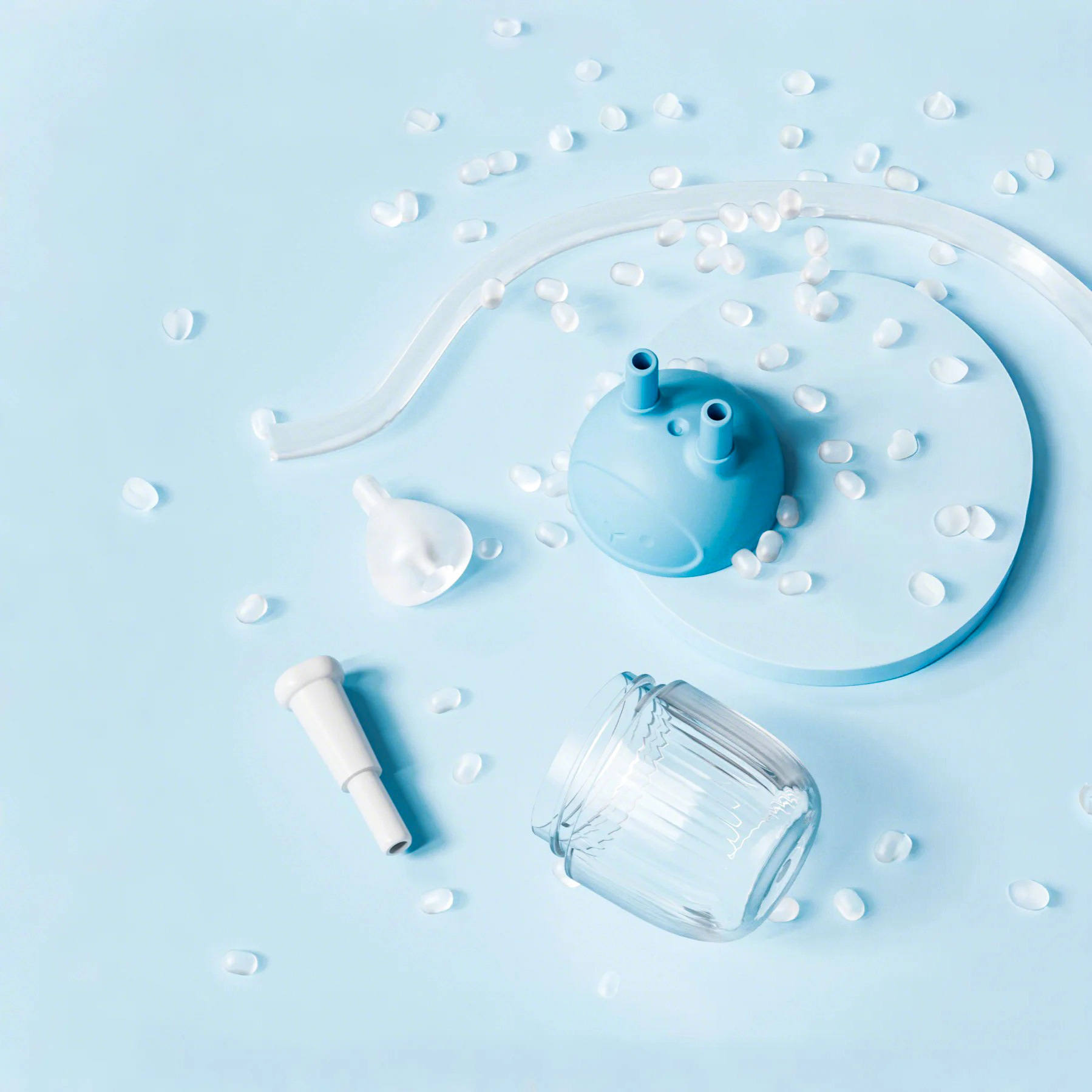 Aspirador Nasal Anti-reflujo de Silicona de Succión Oral para Bebé