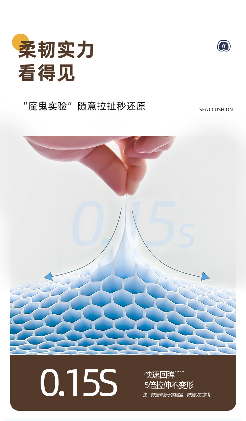 Honeycomb Gel Car Cooling Mat Summer Seat Cushion Luxurious and High-End Trendy Cool Car Seat Pad