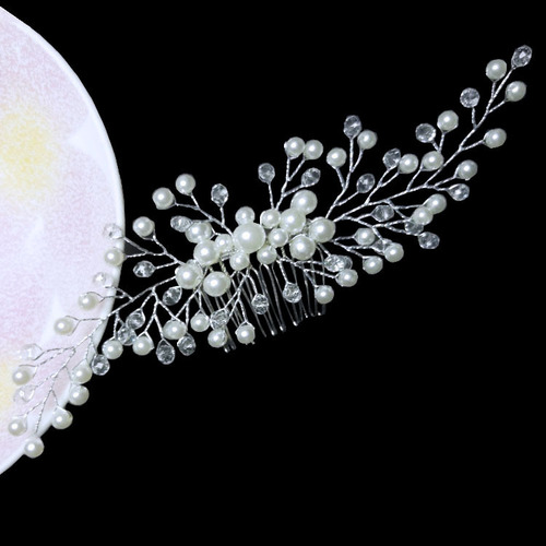 European and American foreign trade orders first-hand manufacturer bridal hair accessories crystal headband pearl handmade headwear pearl handmade hair comb