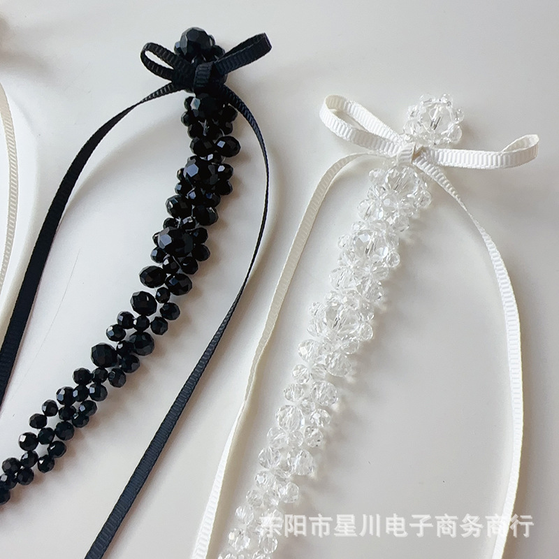 과장된 틈새 반짝이는 크리스탈 긴 리본 소재 성격 고급 의류 손으로 꿰매는 술 장식 도매