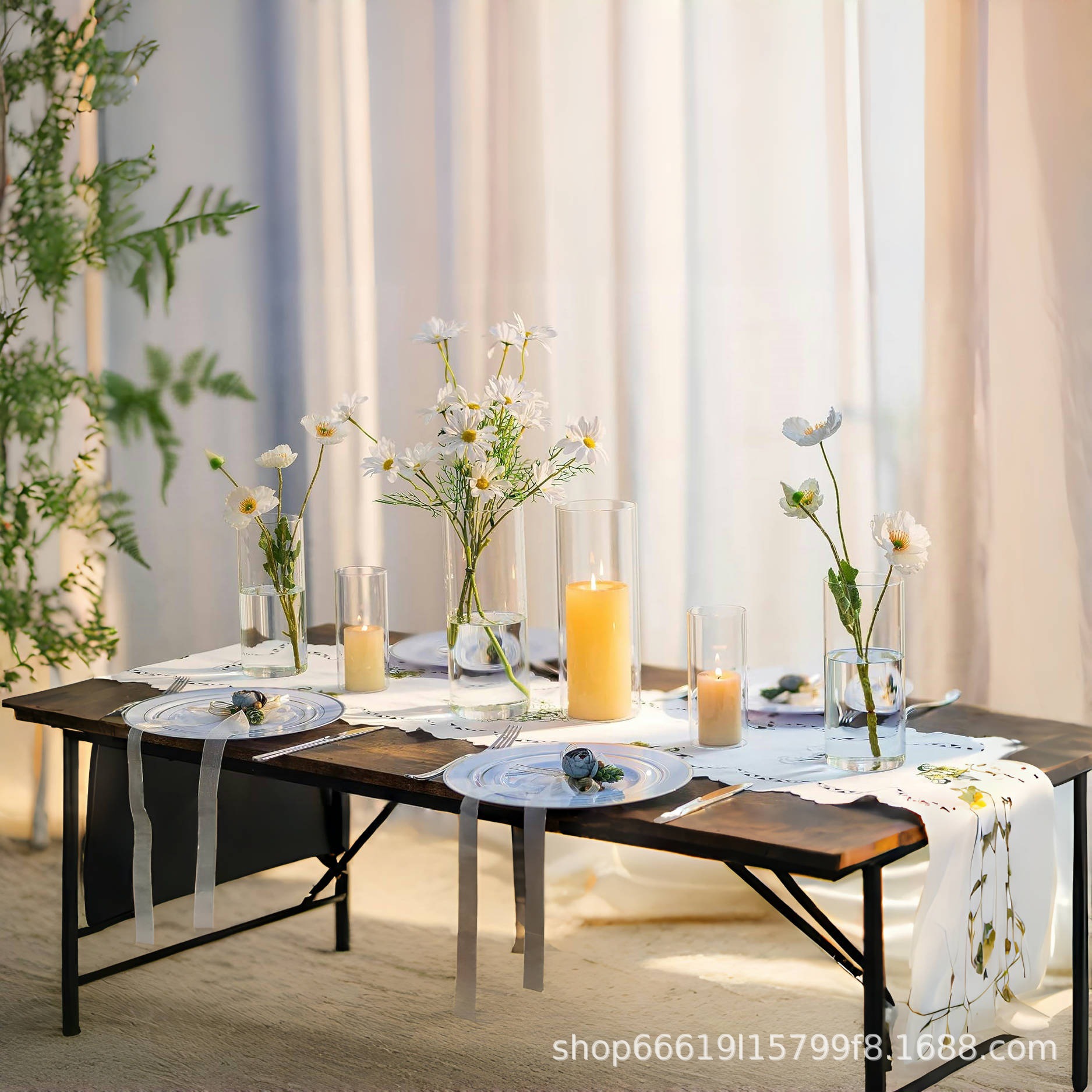 Vaso de vidrio decorativo transparente nórdico ins viento sala de estar decoración creativa vasijas de vidrio flores secas al por mayor hidroponic