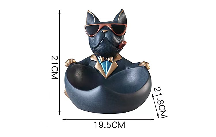 Double plate lying dog (black)
