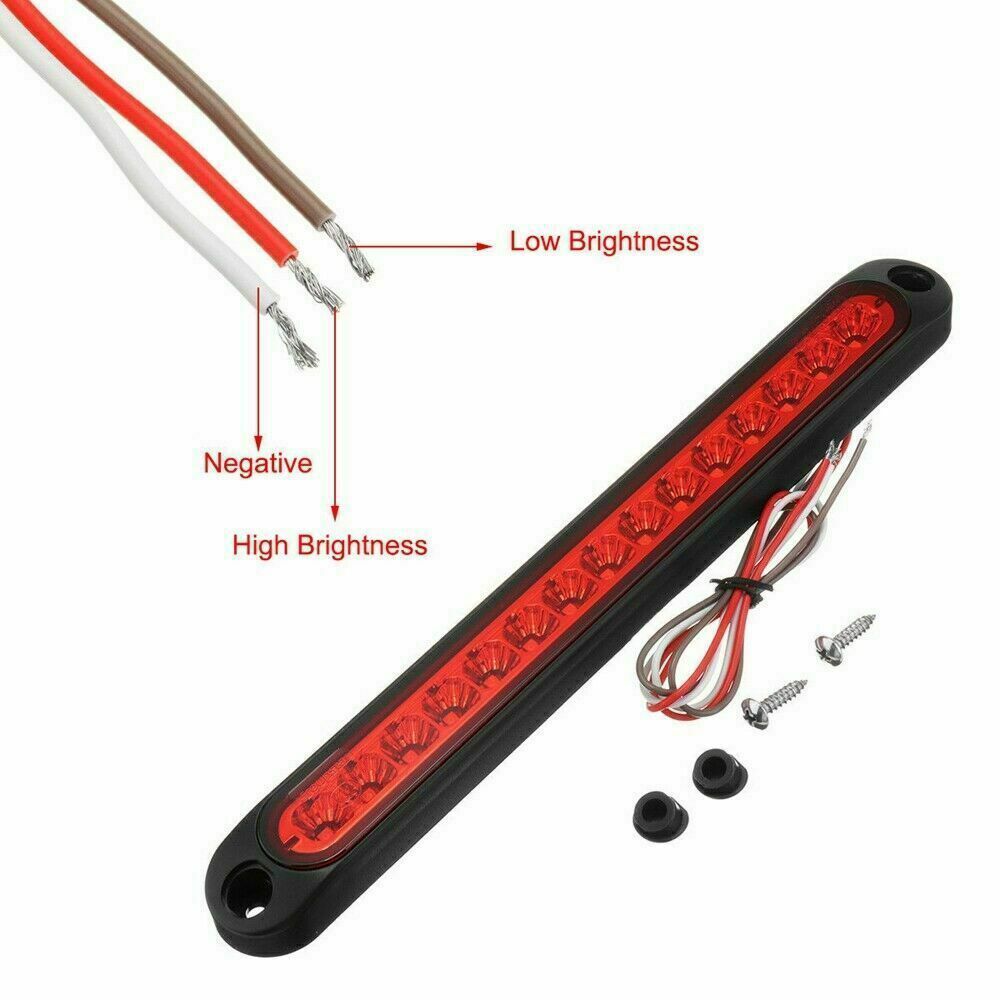 15LED luz de freno alta luz trasera sellado remolque estacionamiento trasera luz de dirección de freno 25CM luz roja image 5