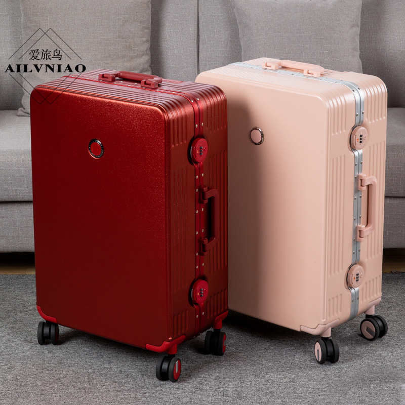 Wedding Suitcase, Dowry Box, Red Trolley Suitcase, Wedding Travel Suitcase, Large Capacity Password Box, Storage Carry-On Suitcase