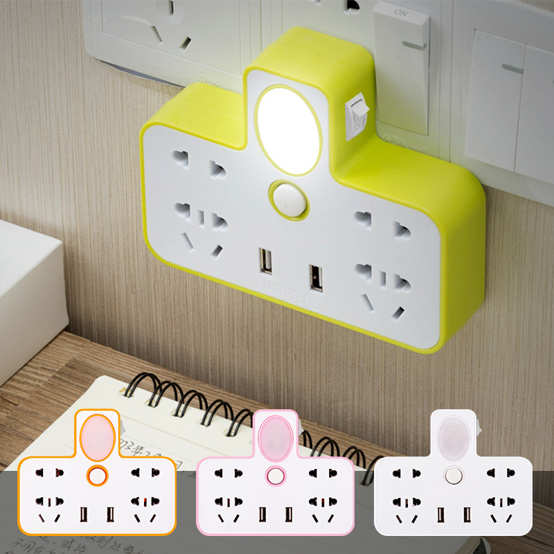 Exportación América del Sur Oriente Medio África con luces nocturnas con interruptores adaptadores USB de color