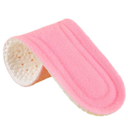 Warm insoles plus velvet and thickened wool and cotton insoles for men and women in winter, high elasticity, shock absorption, sports soft soles, sweat-absorbent and anti-odor