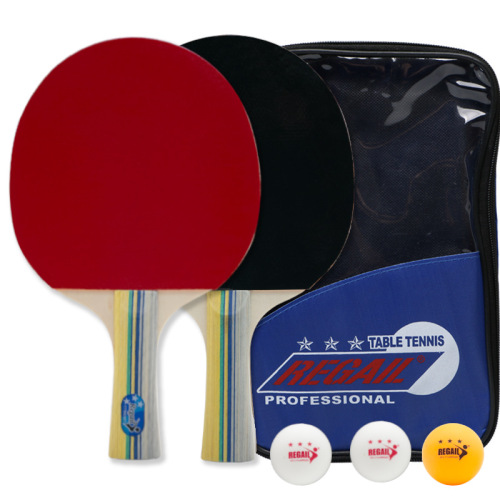 Factory direct sales REGAIL 8010 table tennis racket training two-shot three-ball straight shot horizontal shot table tennis racket set