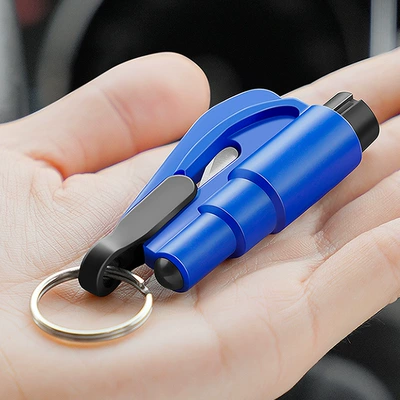 Escape Window Breaker Life-saving Hammer: Qəza çəkici - one-second-window-breaking-tool-blue-with-test-glass-1-pack