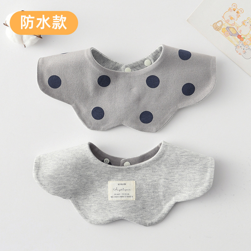 [방수면양면] 큰 도트 + 플로럴 그레이