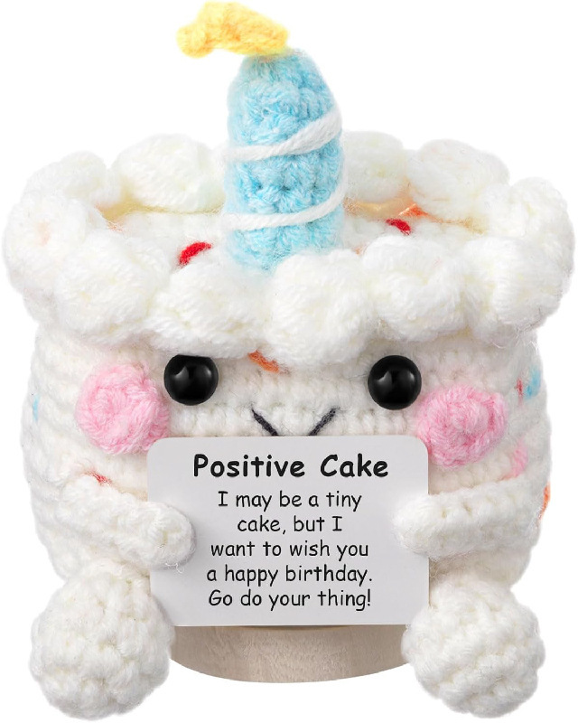 新品跨境亚马逊热销 Crochet Positive ice cream 毛线玩偶励志卡|undefined