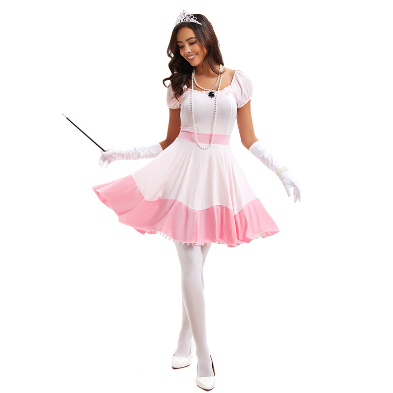 Disfraz de Halloween Princesa rosa Cuentos de hadas Traje de rol Club nocturno Traje de cosplay Uniforme al por mayor