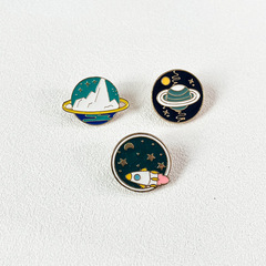 Cosmic brooch male pin planet small accessories accessory pin collar clothing bag packaging decoration metal badge student
