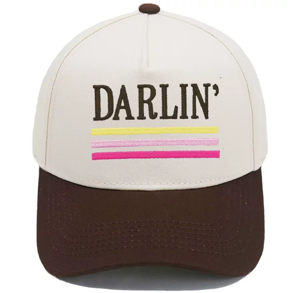 Cross-Border Darlin Trucker Hat Embroidered Color-Blocked Hard-Top Baseball Cap European and American Fashion Casual Hat for Men and Women Couples