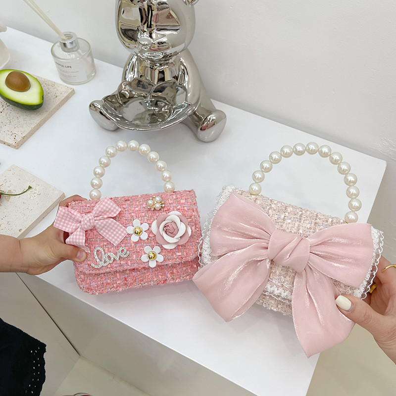 Children's Bag Women's 2024 New Fashion Bow Parent-child Crossbody Bag Cute Princess Chanel Style Coin Purse Trendy
