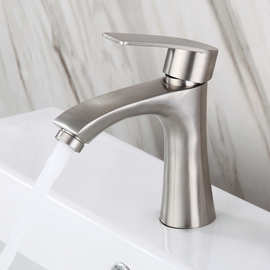 SUS304不锈钢单冷面盆水龙头 浴室洗浴脸盆洗手盆阳台单冷水交之