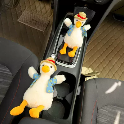 Gear set four seasons universal gear set gear lever set hand brake set car gear set automatic manual transmission universal type (Sürətlər qutusu və əl tormozu başlıqları) - general-purpose-straw-hat-duck-gear-sleeve-handbrake-sleeve