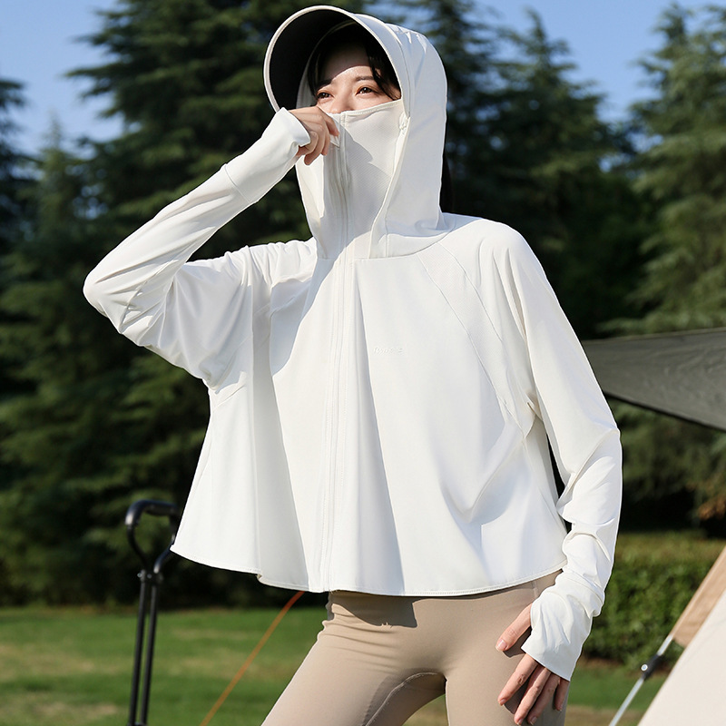 Moxun ロマンチックなアイスシルク日焼け止め服女性のための夏 2025 新しいルーズショール upf50 + 抗 UV 日焼け止め服|undefined