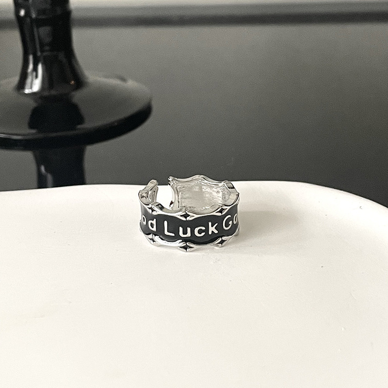 Diseño de nicho oscuro personalidad luckygoodlucky pulsera retro esmalte inins fresco viento abierto pulsera