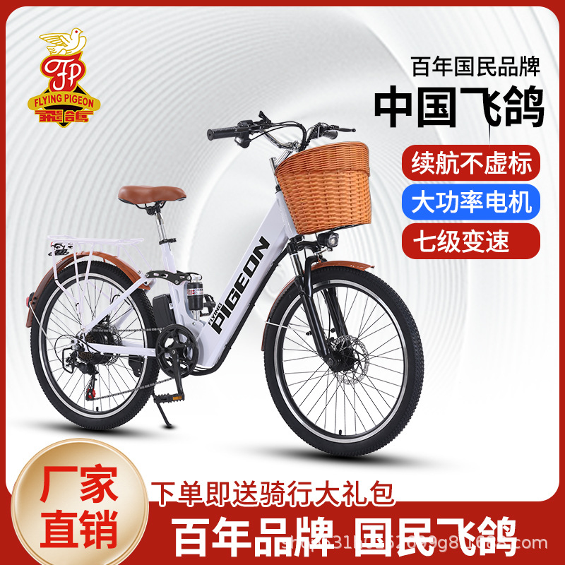 Flying Pigeon Bicicleta asistida eléctrica Bicicleta de montaña con batería de litio de alta resistencia Coche de batería para hombres y mujeres Coche de batería para adultos Motocicleta