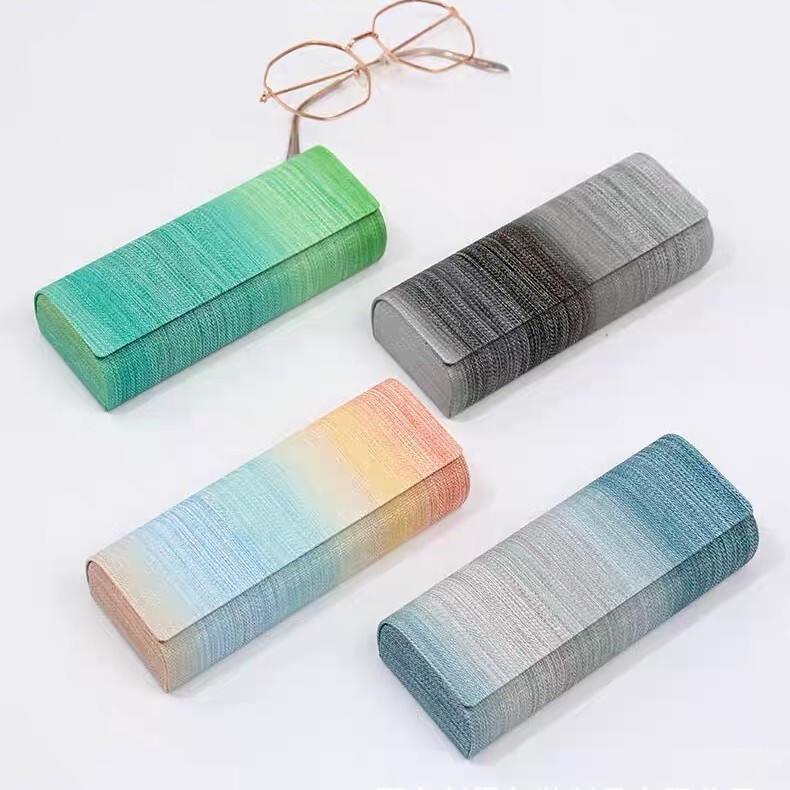 New High-End Gradient Rainbow Handmade Glasses Case, Optical Pressure-Resistant Portable Case, Can Be Printed with Logo, Cross-Border Manufacturer