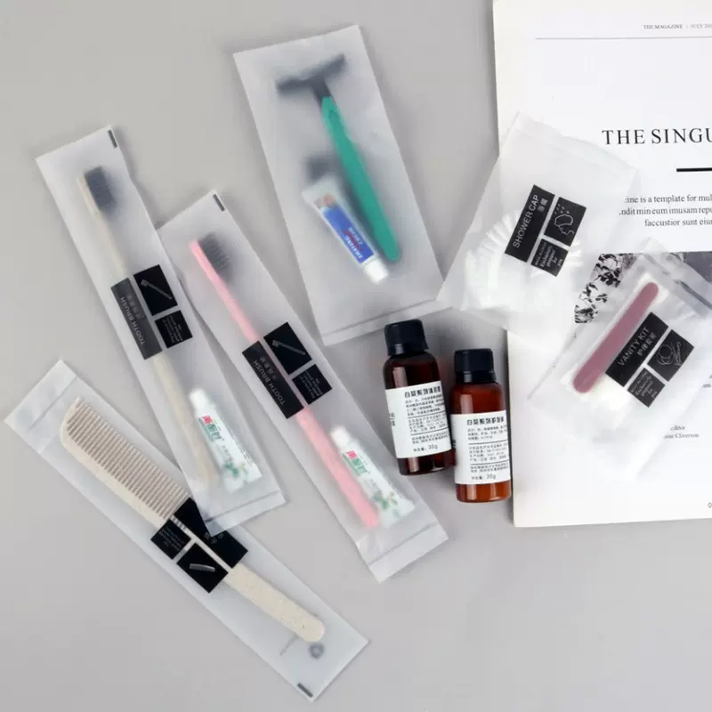 酒店一次性牙刷带牙膏软毛牙具套装洗漱用品民宿宾馆批发袋装秸秆