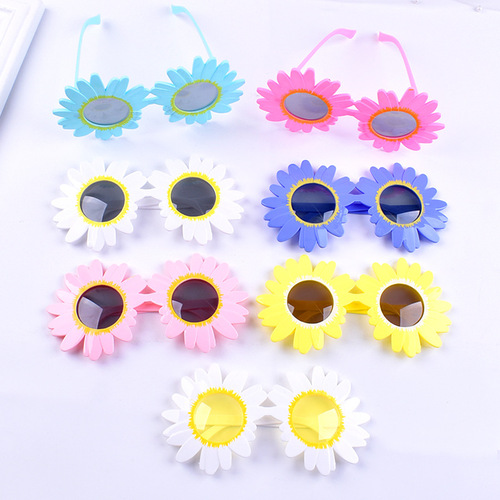 Wholesale internet celebrity Daisy birthday glasses party decoration white flower glasses creative funny selfie props