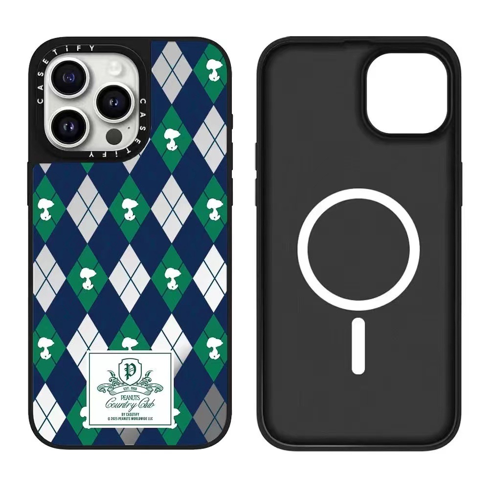 [mirror black frame (magnetic magssfe)] snoopy diamond pattern