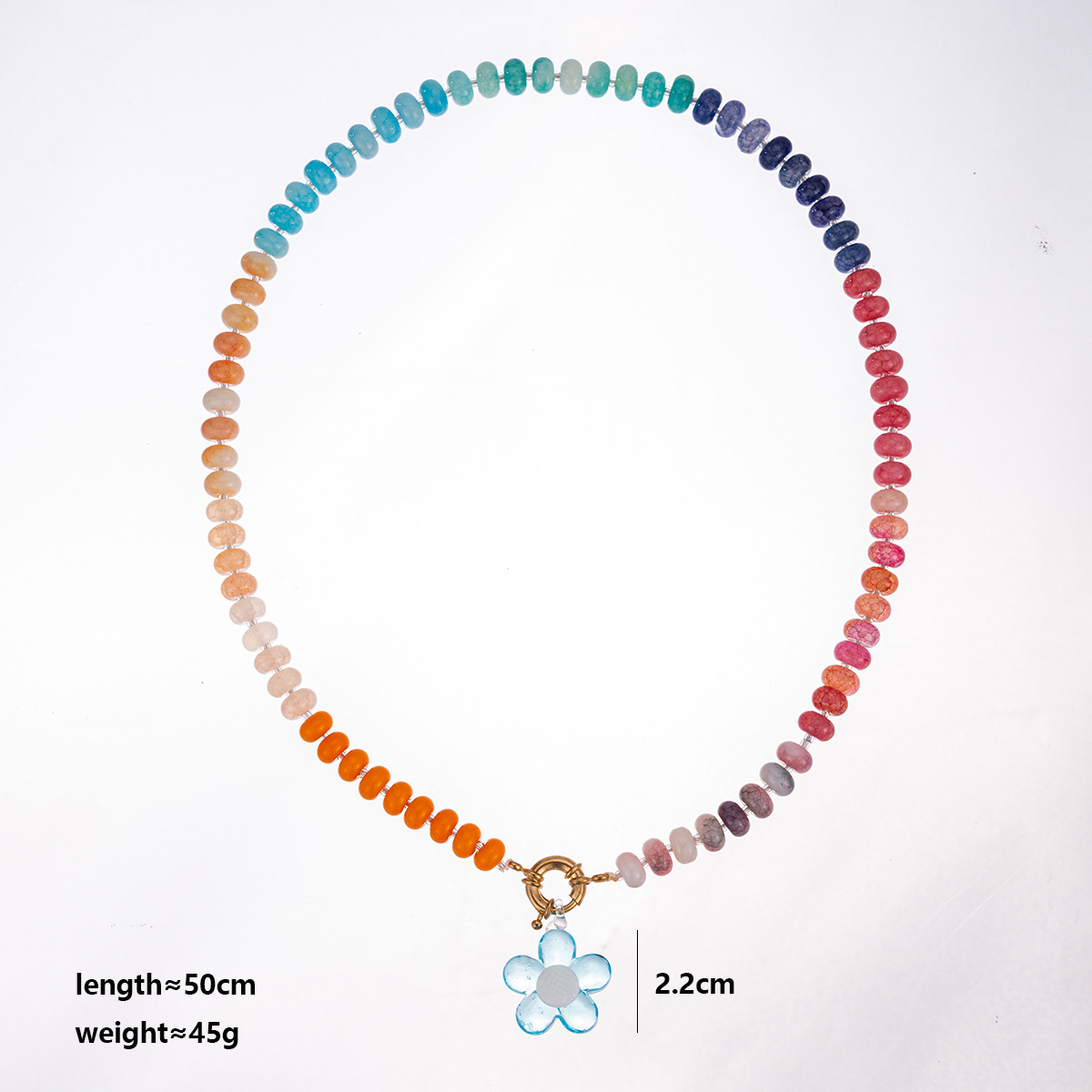 주판구슬 1호 + 하늘색과 흰색 유리꽃