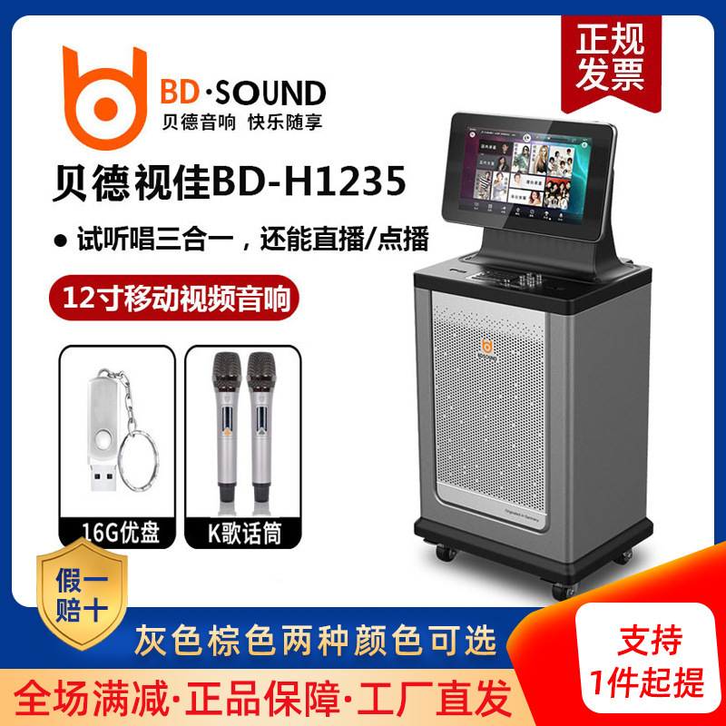 Bede Shijia H1235 Square Dance Audio with Display Microphone Pull Rod Outdoor Speaker K Song Singing All-in-One Machine