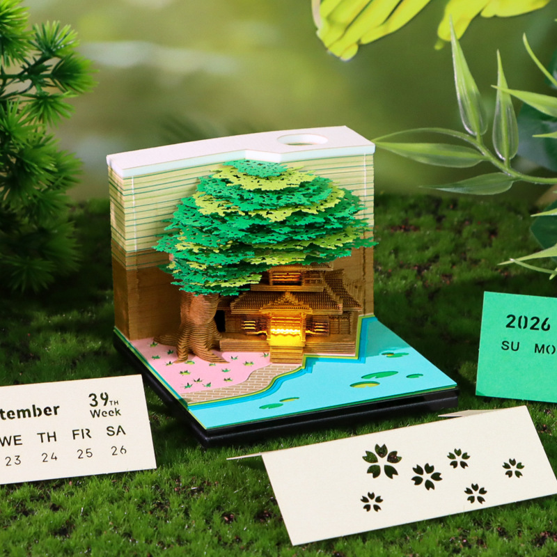 跨境爆款2026年圣诞拱门3D便签创意礼品摆件3d立体纸日历礼物批发|undefined