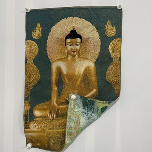 Factory Antique Brocade Painting Silk Suzhou Embroidery Painting Xizang Buddha Tangka Tangka Nepal Black King Kong New