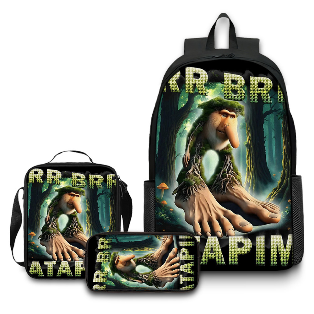 Nuevo producto transfronterizo Italian Brainrot Mochila con estampado digital