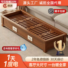 新款松木小虎暖脚神器实木取暖器家用长方形烤火箱烤火炉电火桶