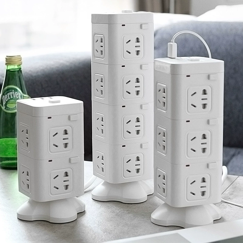 Multifunctional vertical socket Rubik's Cube Tower Bands USB Charging Injection Converter Multi -Pore Pass Long Line Plug
