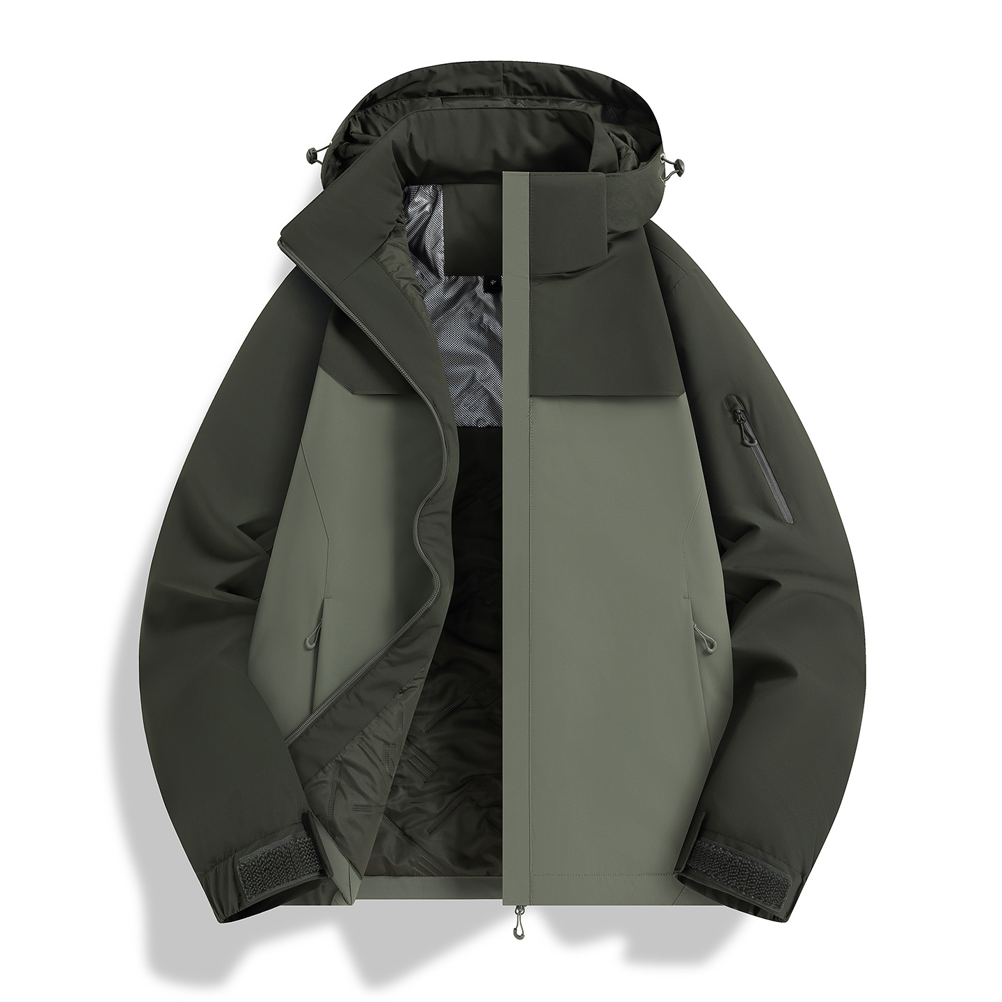 Birdhouse's alternative version of the same jacket, fully heat-sealed, seamless, hard-shell, windproof, waterproof, breathable, and warm mountaineering clothing