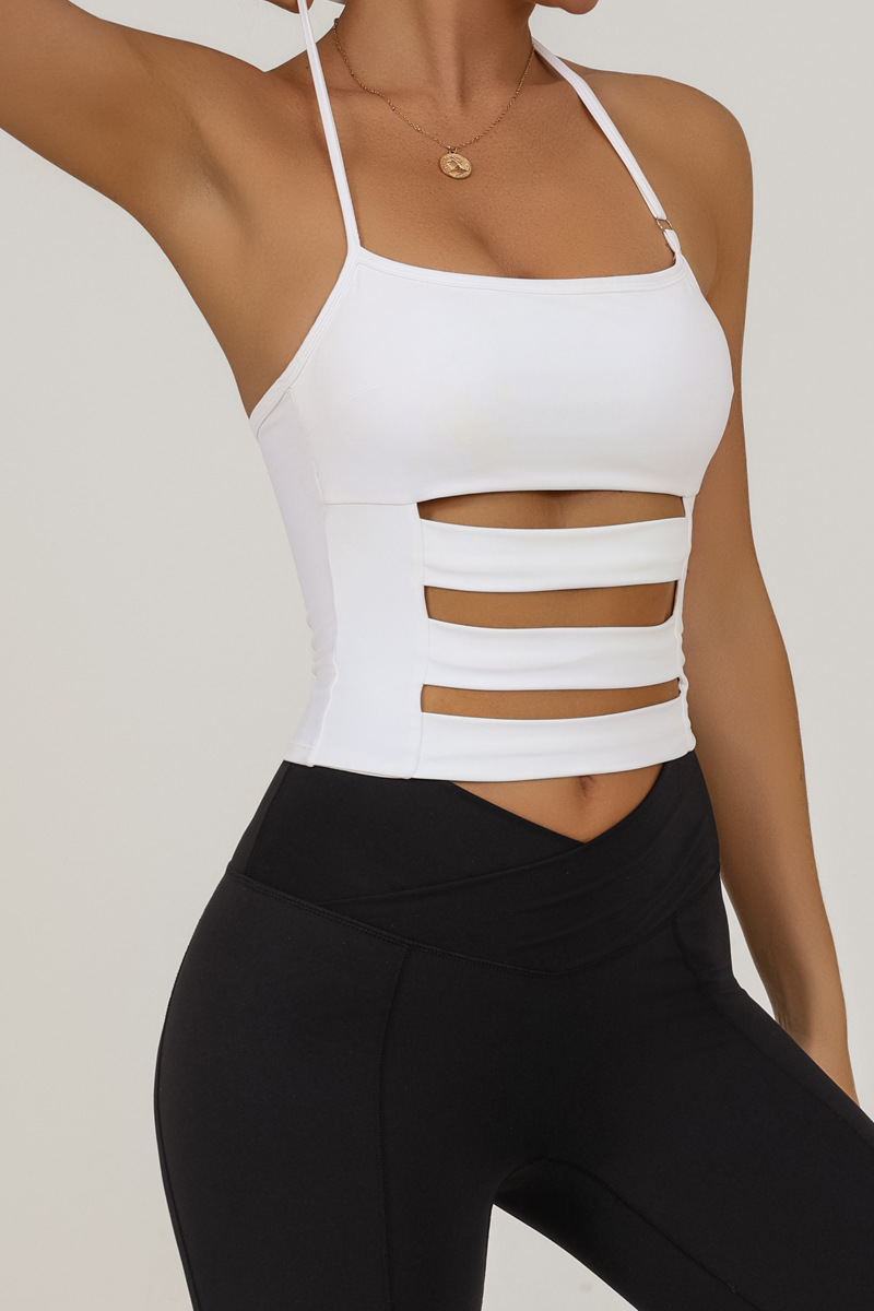 Europa y América deportes transfronterizos chaleco de yoga para mujeres con cojín de pecho correa ajustable entrenamiento de acondicionamiento físico chaqueta de eslingas