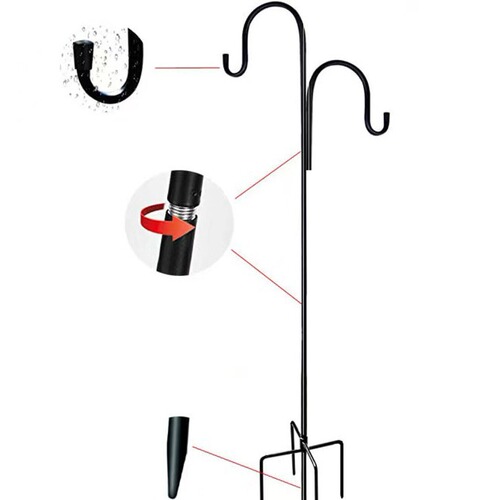 Cross-border hot-selling shepherd hook metal iron crafts outdoor rust-proof courtyard ground shepherd hook removable hook