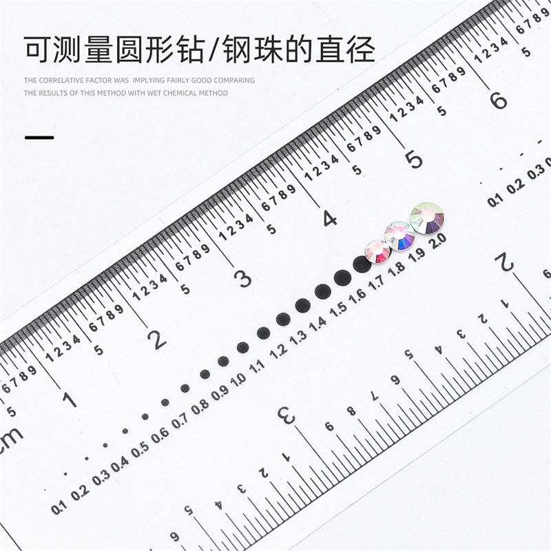 Uñas Regla suave transparente pieza de uñas medición de tamaño de uñas regla de pequeña escala herramienta de medición de taladro de uñas 10 paquete